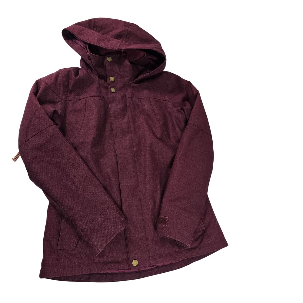 Burton Dryride Thermolite Snowboard Jacket Womens Medium Burgundy Maroon Hooded